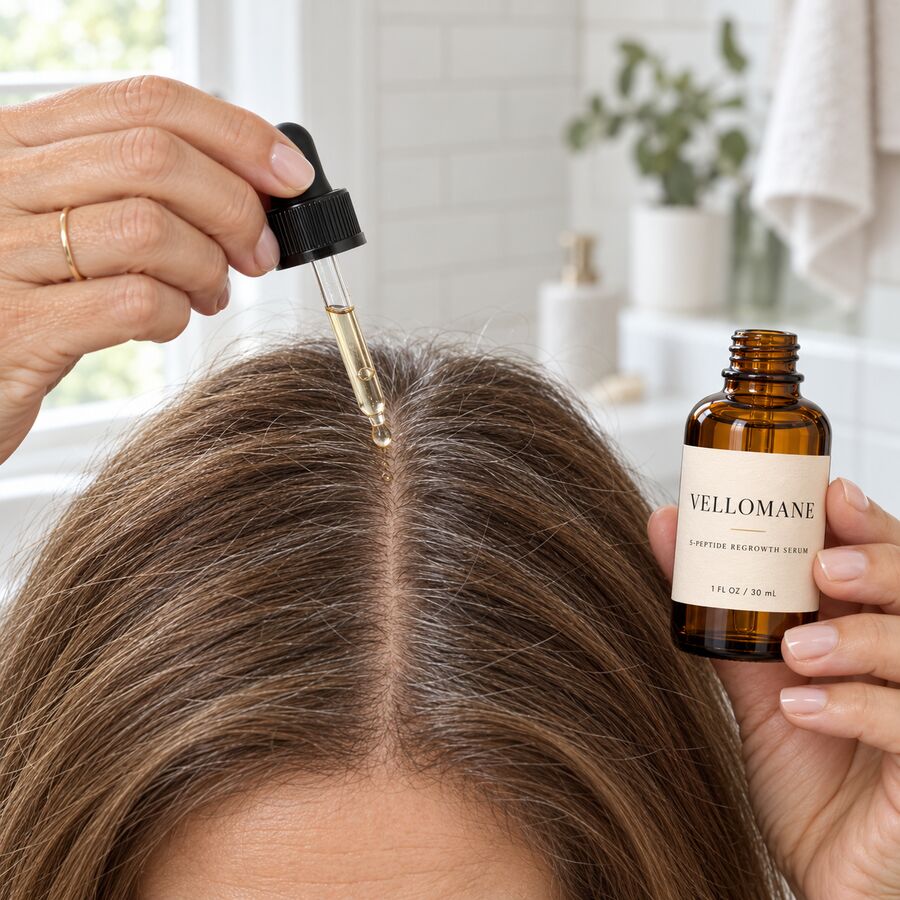 Applying Vellomane serum along the part